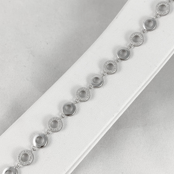 Stříbrný luxusní náramek kolečka se zirkony 16+3cm